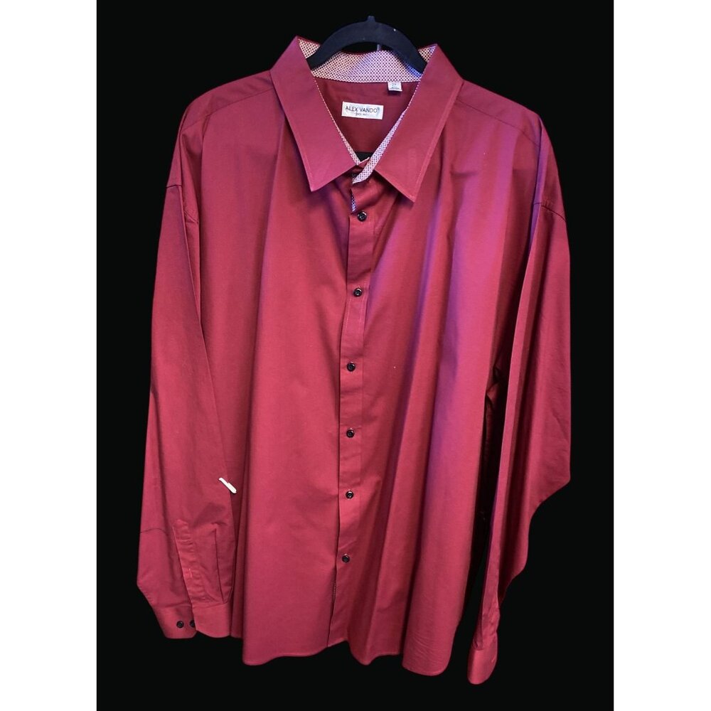 Alex Vando Mens Red Button-Down Long-Sleeve Shirt 2X HA01 N